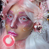 Lentes de contacto de color rosa con bloques violeta empolvados para cosplay